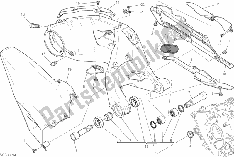 Todas as partes de Forcellone Posteriore do Ducati Superbike 1299S ABS 2015
